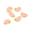 Picture of Zinc Based Alloy Charms Lip Gold Plated Pink Enamel 9mm( 3/8") x 6mm( 2/8"), 10 PCs