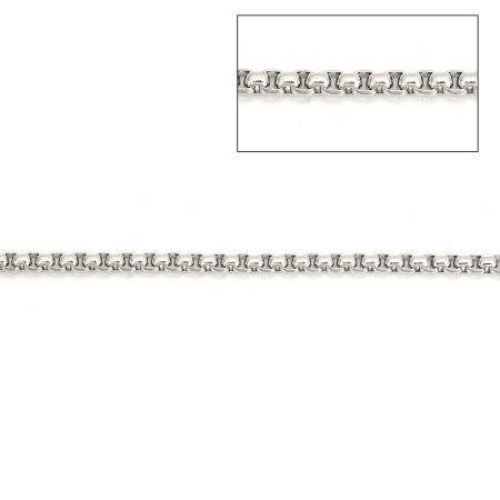 Picture of 10 M (Approx 32.81 Foot) Stainless Steel Box Chain For Handmade DIY Jewelry Making Findings Silver Tone 2.5x2.5mm