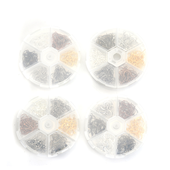 Image de Boucles d'Oreilles Crochets en Cuivre Couleur Mixte 18mm x 16mm, 1 Boîte (Env. 120 Pcs/Boîte)