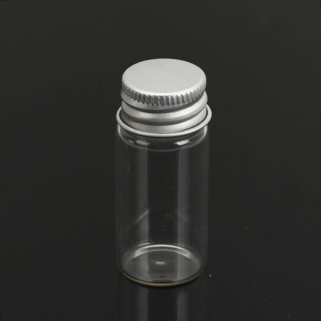 Image de Bouteilles en Verre Colonne Transparent (Capacité: env. 13ml) 52mm x 22mm, 10 Pcs