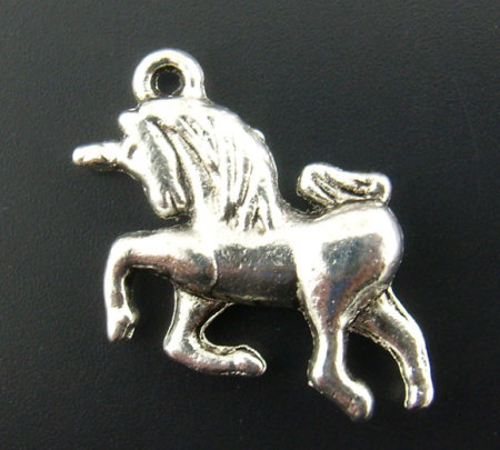 Imagen de Aleación de zinc Charm Colgantes Caballo Plata Antigua 23mmx 16mm, 20 Unidades