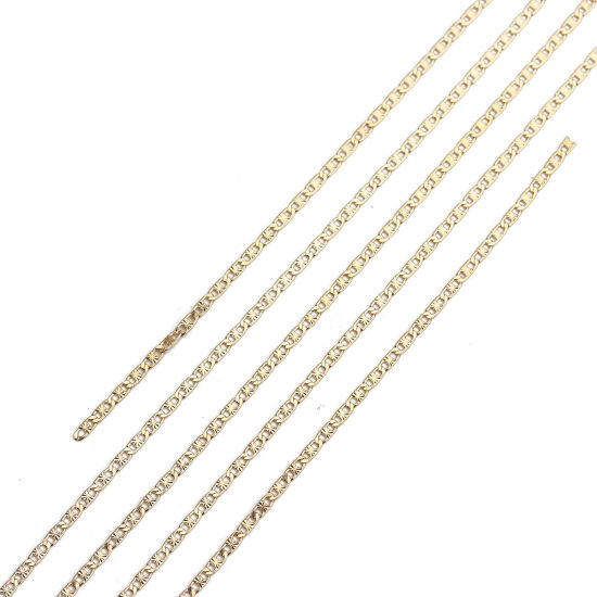 Picture of Brass DE Gaulle Chain Findings KC Gold Plated 4.5x1.8mm( 1/8" x 1/8"), 3 M                                                                                                                                                                                    