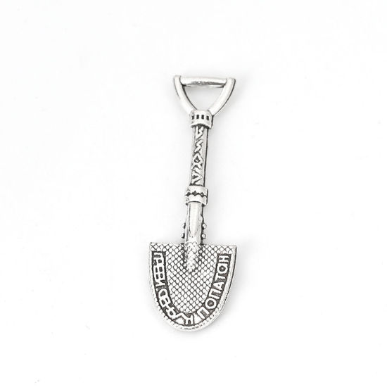 Imagen de Zamak Colgantes Pala Plata Antigua 33mm x 10mm, 50 Unidades