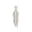 Image de Breloques en Alliage de Zinc Plume Argent Vieilli 27mm x 7mm, 50 Pcs