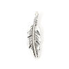 Picture of Zinc Based Alloy Charms Feather Antique Silver Color 23mm( 7/8") x 6mm( 2/8"), 50 PCs