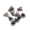 Picture of Brass Beads Caps Flower Gunmetal (Fit Beads Size: 8mm Dia.) 10mm( 3/8") x 8mm( 3/8"), 20 PCs                                                                                                                                                                  