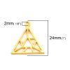 Picture of Zinc Based Alloy Open Back Bezel Pendants For Resin Gold Plated Triangle Geometric 24mm(1") x 24mm(1"), 5 PCs