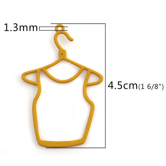 Imagen de Zamak Colgantes Percha color jengibre Ropa 45mm x 29mm, 10 Unidades