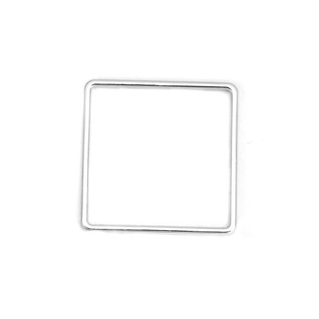 Image de Connecteurs en Alliage de Zinc Carré Argent Mat 35mm x 35mm, 10 Pcs
