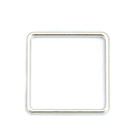 Image de Connecteurs en Alliage de Zinc Carré Argent Mat 25mm x 25mm, 10 Pcs