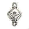 Imagen de Zamak Conectores Concha Plata Antigua 15mm x 9mm, 50 Unidades