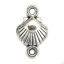 Picture of Zinc Based Alloy Connectors Shell Antique Silver Color 15mm x 9mm, 50 PCs