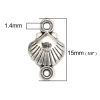 Imagen de Zamak Conectores Concha Plata Antigua 15mm x 9mm, 50 Unidades