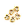 Picture of Stainless Steel Casting Beads Heart Gold Plated 11mm x 10mm, Hole: Approx 5.2mm, 1 Piece