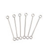 Picture of 304 Stainless Steel Eye Pins Silver Tone 30mm(1 1/8") long, 0.7mm (21 gauge), 100 PCs