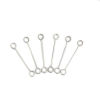 Picture of 304 Stainless Steel Eye Pins Silver Tone 19mm( 6/8") long, 0.6mm (22 gauge), 100 PCs
