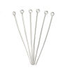 Picture of 304 Stainless Steel Eye Pins Silver Tone 5cm(2") long, 0.7mm (21 gauge), 100 PCs