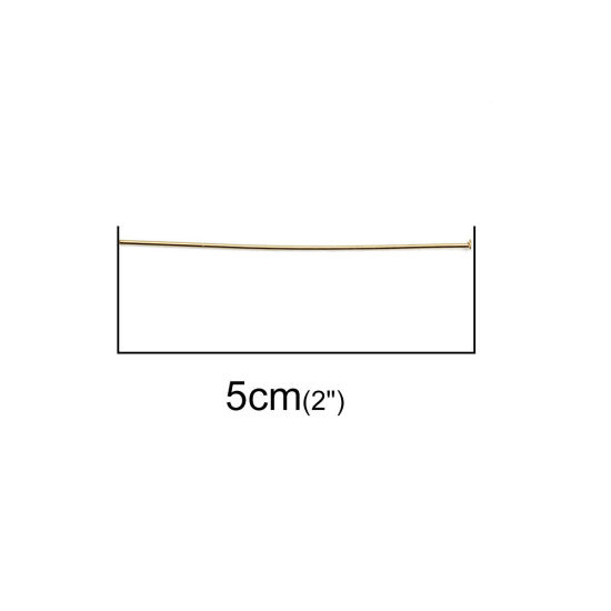 Bild von 304 Edelstahl Nietstifte Kettelstifte Vergoldet 5cm lang, 0.7mm (21 gauge), 30 Stück