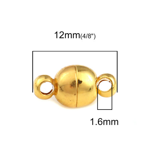 Изображение Латунь Магнитные Застежки Позолоченный Круглые 12мм x 6мм, 10 ШТ                                                                                                                                                                                              