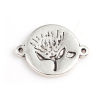 Imagen de Zamak Conectores Ronda Plata Antigua Flor 17mm x 13mm, 30 Unidades
