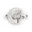 Immagine di Lega di Zinco Connettore Accessori Tondo Argento Antico Fiore Disegno 17mm x 13mm, 30 Pz