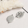 Imagen de Zamak Conectores Ronda Plata Antigua Flor 17mm x 13mm, 30 Unidades