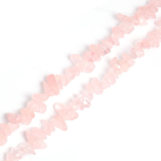 Bild von Kristall ( Natur ) Chip Perlen Unregelmäßig Rosa ca. 14mm x10mm- 8mm x4mm, Größe: M, Loch:ca. 1mm, 85cm lang, 5 Stränge (ca. 200 - 180 Stück/Strang)