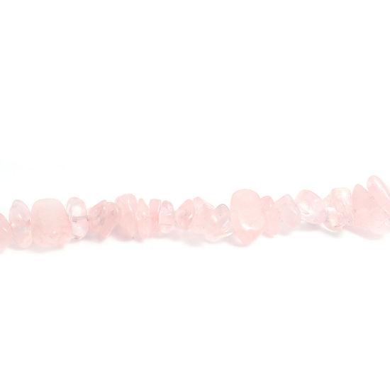 Изображение Кристаллыы ( Природный ) Бусины Бесформенный Розовый Примерно 14мм x 10мм, Размер Поры 1мм, 85см длина, 5 Ниткиа (Примерно 200 - 180 ШТ/Нитка)