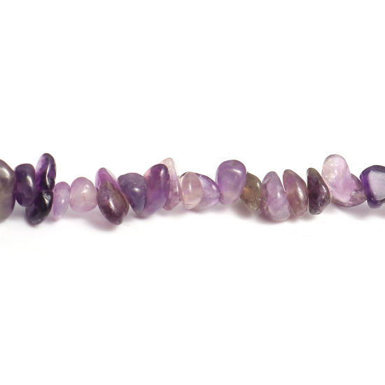 Picture of Crystal ( Natural) Chip Beads Irregular Purple About 14mm x10mm( 4/8" x 3/8") - 8mm x4mm( 3/8" x 1/8") Size: M, Hole: Approx 1mm, 85cm(33 4/8") long, 5 Strands (Approx 200 - 180 PCs/Strand)