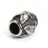 Picture of 304 Stainless Steel Spacer Beads Drum Antique Silver Color Eagle 13mm( 4/8") x 11mm( 3/8"), Hole: Approx 5.1mm, 1 Piece