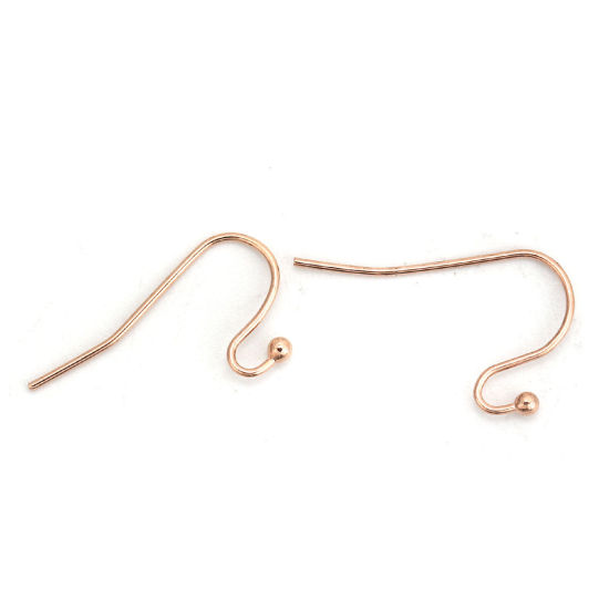 Bild von 316 Edelstahl Ohrring Ohr Haken Hell Rosegold 22mm x 13mm, Drahtstärke: (21 gauge), 10 Stück