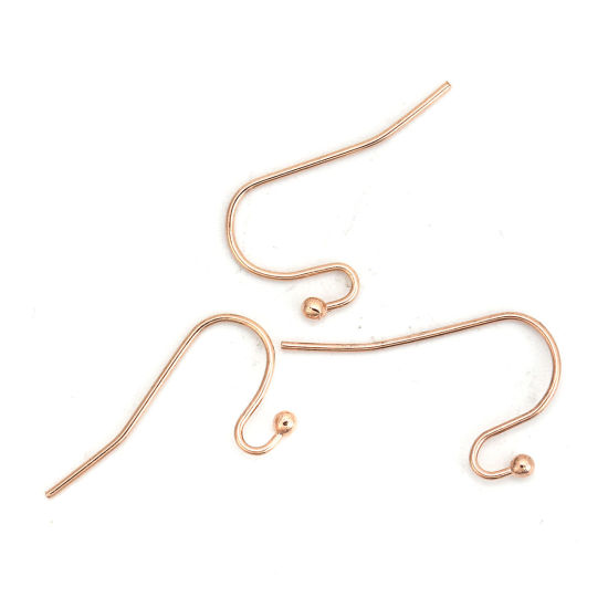 Bild von 316 Edelstahl Ohrring Ohr Haken Hell Rosegold 22mm x 13mm, Drahtstärke: (21 gauge), 10 Stück