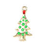 Picture of Zinc Based Alloy Charms Christmas Tree Gold Plated Red & Green Enamel 25mm(1") x 14mm( 4/8"), 10 PCs