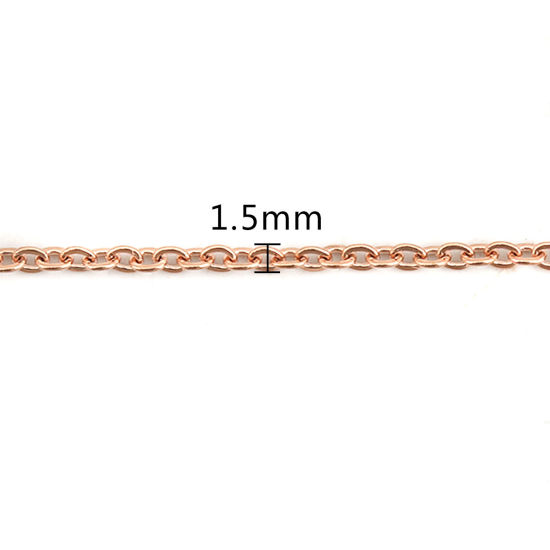 Bild von 5 Strange Vakuumbeschichtung 304 Edelstahl Gliederkette Kette Halskette Rosegold 41cm lang, Kettengröße: 2x1.5mm
