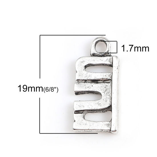 Bild von Zinklegierung Charms Antiksilber Message " Run " 19mm x 9mm, 30 Stück