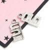 Picture of Zinc Based Alloy Charms Antique Silver Color Message " Run " 19mm( 6/8") x 9mm( 3/8"), 30 PCs