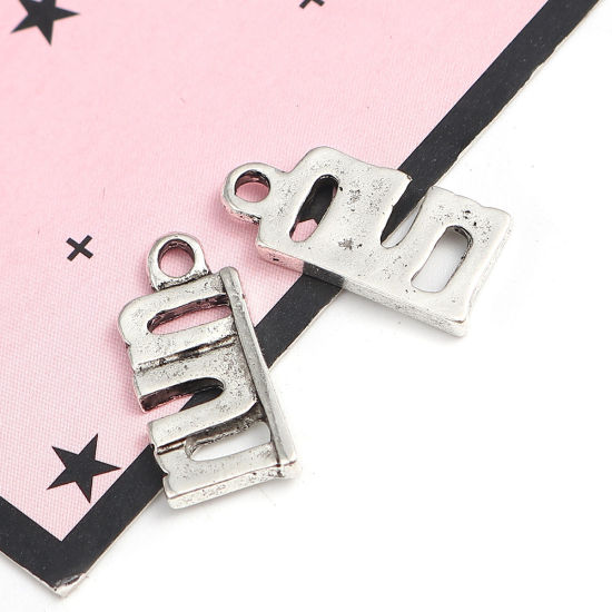 Bild von Zinklegierung Charms Antiksilber Message " Run " 19mm x 9mm, 30 Stück