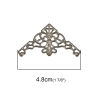 Picture of Iron Based Alloy Filigree Stamping Embellishments Triangle Gunmetal Flower Vine 48mm(1 7/8") x 26mm(1"), 30 PCs