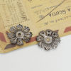 Picture of Iron Based Alloy Beads Caps Flower Gunmetal (Fit Beads Size: 16mm Dia.) 20mm x 20mm, 30 PCs