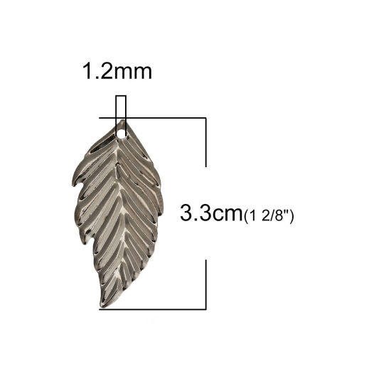 Imagen de Hierro Colgantes Hoja Gunmetal 33mm x 16mm, 30 Unidades
