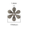 Bild von Eisenlegierung Perlkappen Blumen Metallgrau (für Perlengröße: 10mm D.) 18mm x 17mm, 30 Stück