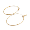 Picture of 316 Stainless Steel Hoop Earrings Gold Plated Circle Ring 50mm(2") Dia., Post/ Wire Size: (20 gauge), 1 Pair”
