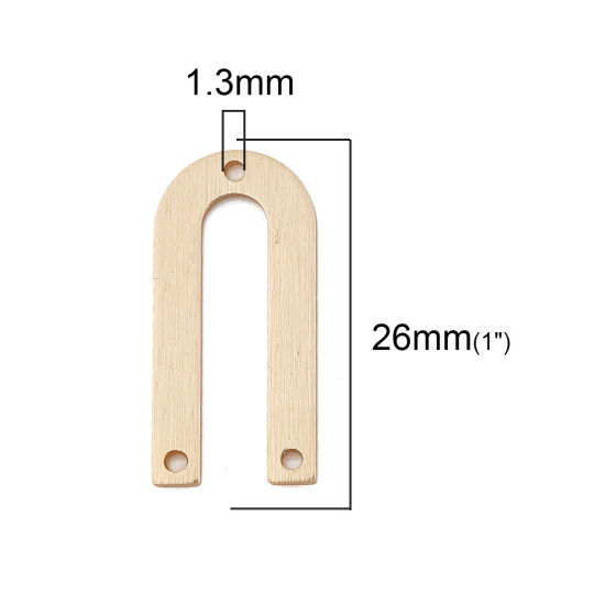 Bild von Aluminiumlegierung Verbinder U-Form Vergoldet 26mm x 12mm, 10 Stück