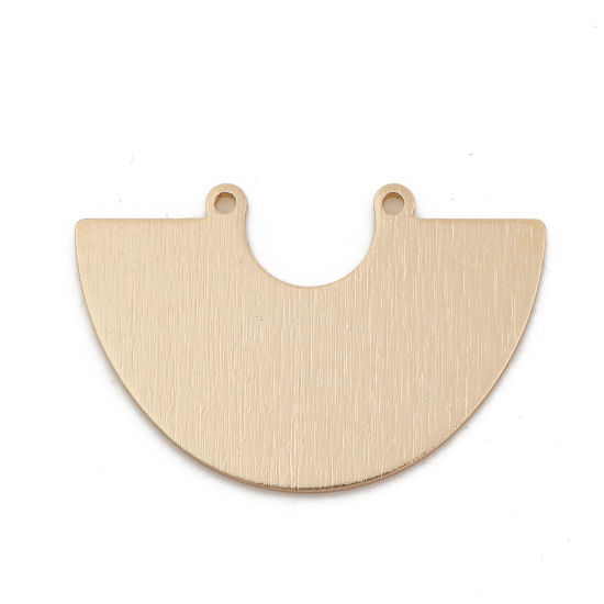 Immagine di Lega di Alluminio Connettore Accessori Mezzo Tondo Oro Placcato 45mm x 30mm, 5 Pz