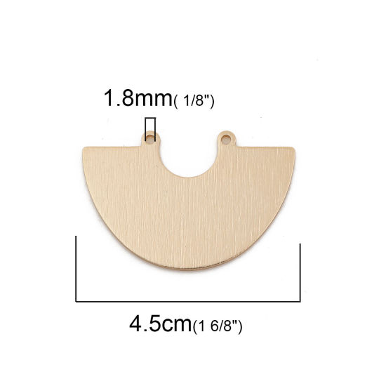 Immagine di Lega di Alluminio Connettore Accessori Mezzo Tondo Oro Placcato 45mm x 30mm, 5 Pz