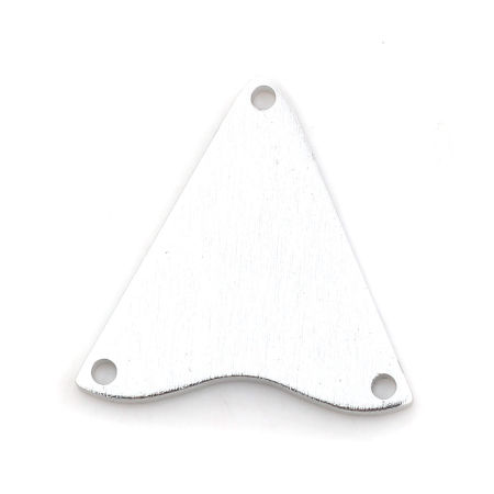 Image de Connecteurs en Alliage d'Aluminium Triangle Argent Mat 28mm x 28mm, 5 Pcs
