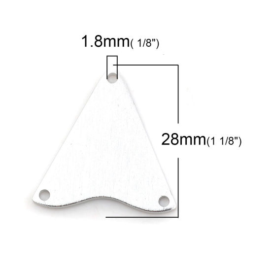 Imagen de Aleación de Aluminio Conectores Triángulo Tono de Plata 28mm x 28mm, 5 Unidades