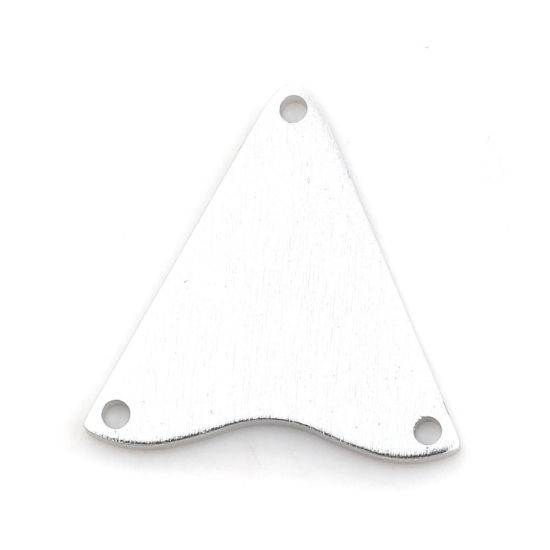 Imagen de Aleación de Aluminio Conectores Triángulo Tono de Plata 28mm x 28mm, 5 Unidades