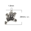 Picture of Zinc Based Alloy Charms Frog Animal Antique Silver Color (Can Hold ss9 Pointed Back Rhinestone) 29mm(1 1/8") x 25mm(1"), 20 PCs