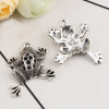 Picture of Zinc Based Alloy Charms Frog Animal Antique Silver Color (Can Hold ss9 Pointed Back Rhinestone) 29mm(1 1/8") x 25mm(1"), 20 PCs
